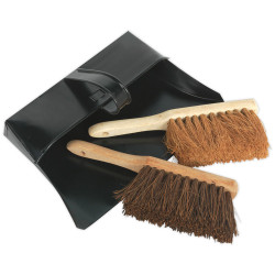 Sealey BM26 Dustpan &amp; Brushes Metal