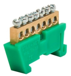 Listwa zaciskowa zerowa 7x10mm2 zielona TH 35-7/Z