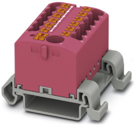 Distribution block, push-in connection, 0.14-4.0 mm², 13 pole, 24 A, 8 kV, pink, 3273237