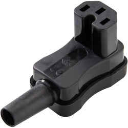Martin Kaiser 797/sw Hot Wire Connector Plug, Right Angle, 10 A, Black, 1 pc