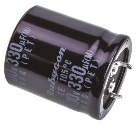 Kondensator 330μF 400V dc Zatrzaskowy Rubycon roztaw: 10mm 30 (Dia.) x 35mm