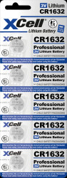 148262 Lithium button cell CR1632, 5-unit blister pack