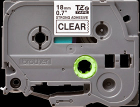 Labelling tape cartridge, 18 mm, tape transparent, font black, 8 m, TZE-S141