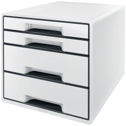 Leitz WOW Drawer Cabinet CUBE 4 Drawer white black