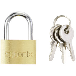 Sygonix SY-5045282 Padlock 24.7 mm brass gold yellow keyed-different