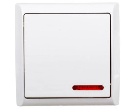 BIS Łącznik pojedynczy z podświetleniem biały ŁN-1BS/00