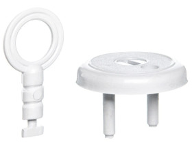 Zatyczka gniazda /zabezpieczenie przed dziećmi/ z kluczem biała ZG