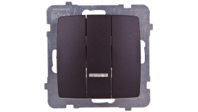 Karo Łącznik Potrójny Z Podświetleniem Czekoladowy Metalik Łp-13Ss/M/40