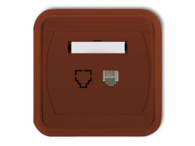 LIZA Gniazdo telefoniczne 1xRJ11 4-stykowe brązowy 4GLT-1 KARLIK