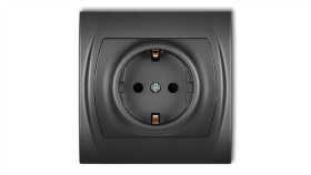 Logo Gniazdo Pojedyncze Z/U Schuko Grafitowy 11Lgp-1Sp