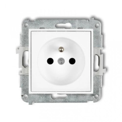 ICON Mechanizm gniazda pojedynczego z uziemieniem 2P+Z (przesłony torów prądowych) biały IGP-1zp