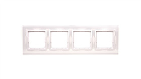 Simon 54 Nature Ramka Poczwórna Szkło Biała Perła Drn4/70