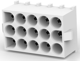 Pin header, 15 pole, pitch 6.35 mm, straight, white, 1-1586683-5