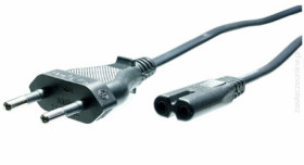 Przewód zasilający radiowy czarny ósemka, długość 1,5m