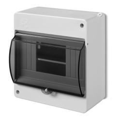 Rozdzielnica natynkowa MINI typ S 6-modułów 1x6 z szybą 2306-01