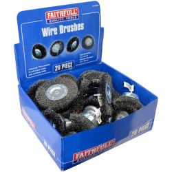 Faithfull FAIWBA20 Wire Brush Assortment 20 Piece