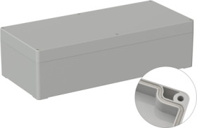 ABS enclosure, (L x W x H) 360 x 160 x 100 mm, light gray (RAL 7035), IP66, 5U350100
