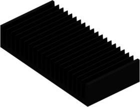 Extruded heatsink, (L x W x H) 100 x 200 x 40 mm, 1.05 to 0.45 K/W, black anodized, 10020503