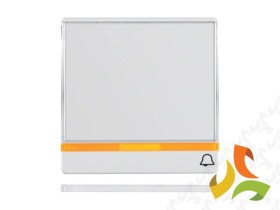 BERKER Q.1/Q.3/Q.7 Klawisz pojedynczy "dzwonek" z podświetleniem 2 soczewkami i dużym polem opis. biały aksamit 16966079 HAGER