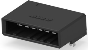 Pin header, 6 pole, pitch 3.81 mm, angled, black, 2-178296-5