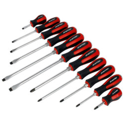 Sealey AK4933 Screwdriver Set 11pc Hammer-Thru