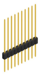 Pin header, 10 pole, pitch 1.27 mm, straight, black, 10059570