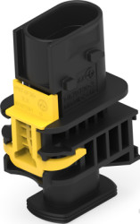 Pin housing, 3 pole, 1 row, black, 1-1670730-2
