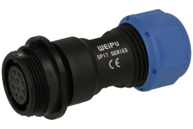 Gniazdo; SP1711C/S10-1N; 10 torów; proste; lutowany; 0,75mm2; 6-10mm; SP17; na przewód; IP68; 5A; 400V; Weipu; RoHS; SP1711/S10-
