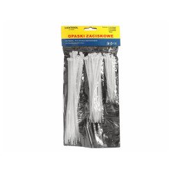 Opaska zaciskowa, zestaw 60szt. 3 rodzaje, białe