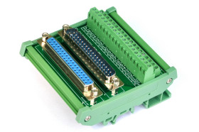 ELECTRONICS-SALON DIN Rail Mount D-SUB DB37 Male/Female Header Interface Module, DSUB Breakout Board.