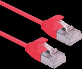 21153313 Patch cable, Cat.6a, U/FTP, slim, red, 1 m