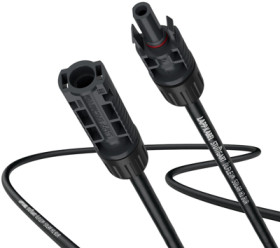 Extension cable, 4 mm solar plug to 4 mm solar coupling socket, 10 m, 6.0 mm², black, 1.5 kV, 44428288