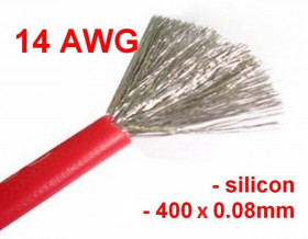 14 AWG Flexible Tinned Copper Silicone Wire - 400 Wires - 2.0 mm2 - Red