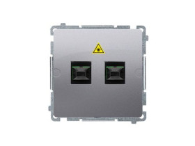 SIMON BASIC Gniazdo światłowodowe / optyczne podwójne SC/APC (moduł) stal inox BMGS2.01/21 KONTAKT SIMON
