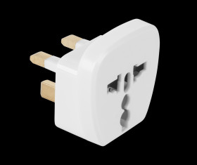 EU / US / India to Ireland / UK 230V AC Mains Power Travel Adapter with Safety Shutter, White