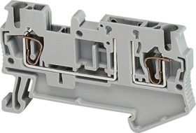 Disconnect terminal block, 2 pole, 0.8-4.0 mm², clamping points: 2, gray, spring balancer connection, 20 A, NSYTRR22TB