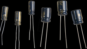 EEUFC1V101B Radial electrolytic capacitor, 105°C, low ESR, spacing 3.5 mm