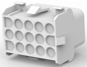 Socket housing, 15 pole, pitch 6.35 mm, straight, natural, 1-480711-0