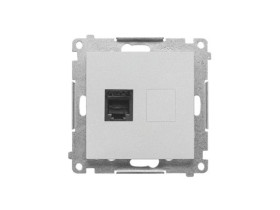 SIMON 55 Gniazdo telefoniczne pojedyncze RJ12 aluminium mat TF1.01/143 KONTAKT SIMON
