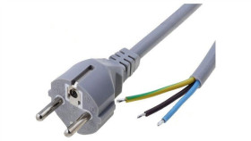 Kabel: 3X1mm2, Cee 7/7 (E/F) Wtyk, 1,8M, 16A Lt312 H05vv-F 3X1.0 1.8M Gry