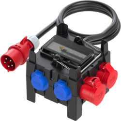 Power distributor, 4-way, 2 m, 32 A, gray, 9030117