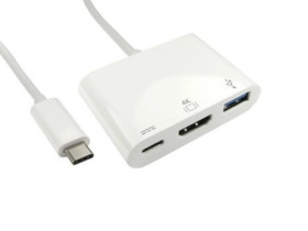 Adapter, do wyświetlaczy: 1, USB C, USB 3.1, HDMI