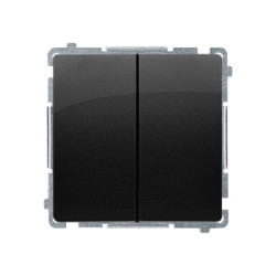 Simon Basic Łącznik schodowy podwójny bez piktogramu (moduł) 10AX, 250V, zaciski śrubowe czarny BMW6/2.01/X/49