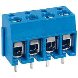 TruConnect 4-Way 20A End Stack Terminal Block 5mm Blue