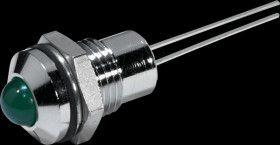 19060001 LED signal light, flashing green, 3.5-13 VDC, Ø8 mm, 32 mcd
