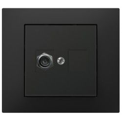 Vestra Gniazdo antenowe TV pojedyncze typ ff bez ramki podtynkowe IP20 czarny 3886‑19