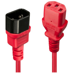 Lindy 30478 2m IEC Extension Cable, Red