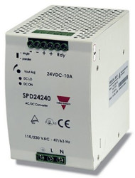 Zasilacz szyny DIN U wy 24V dc I wy 10A U we 180 → 264 V ac / 210 → 375V dc Carlo Gavazzi 240W -40