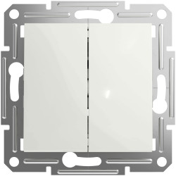 Schneider Electric EPH1170121D Asfora two gang 10AX Switch white RAL9003