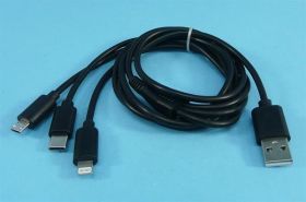 KABEL USB A->MICRO/C/LIGHTNING 1,20mb